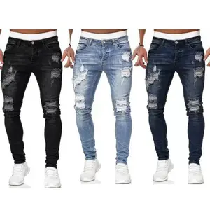3-Pack Men's Slim Fit Stretch Denim Jeans Solid Color Regular Length All-Season Classic Style Mid-Stretch Fabric Tailored Fit Fashion Trouser Pants Beige Pocket Plain Button Cargo Pant for Home Wear