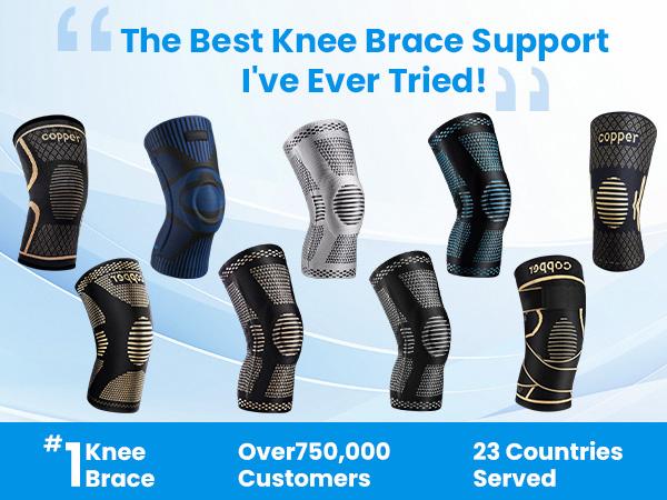 UGEM 2 Pack Knee Braces for Knee Pain Compression Sleeves with Patella Gel Pad & Side Stabilizers for Meniscus Tear ACL & Arthritis Relief