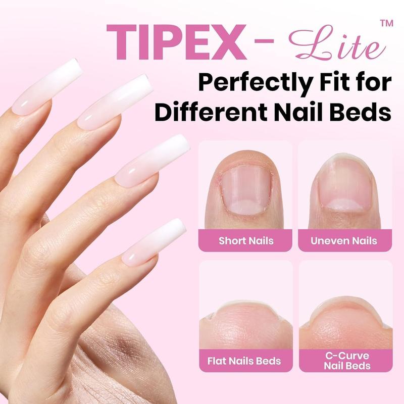 Beetles Tipex 2.0 Tipex Lite Apex Nail Extension Tips  Almond/Coffin/Square/Oval/Stiletto/Squaoval Shape Thick Acrylic Nail Flat Nails Manicure Gel press ons Nail Art DIY Nails Art  Fallnail Halloween Nail