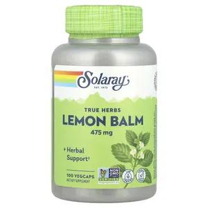 Solaray True Herbs, Lemon Balm, 475 mg, 100 VegCaps