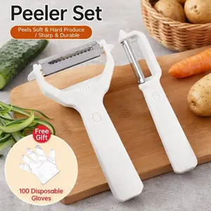 2 in 1 Vegetable Peeler, Multifunctional Peeler & Grater, Kitchen Fruit Peeling Shredding Tool