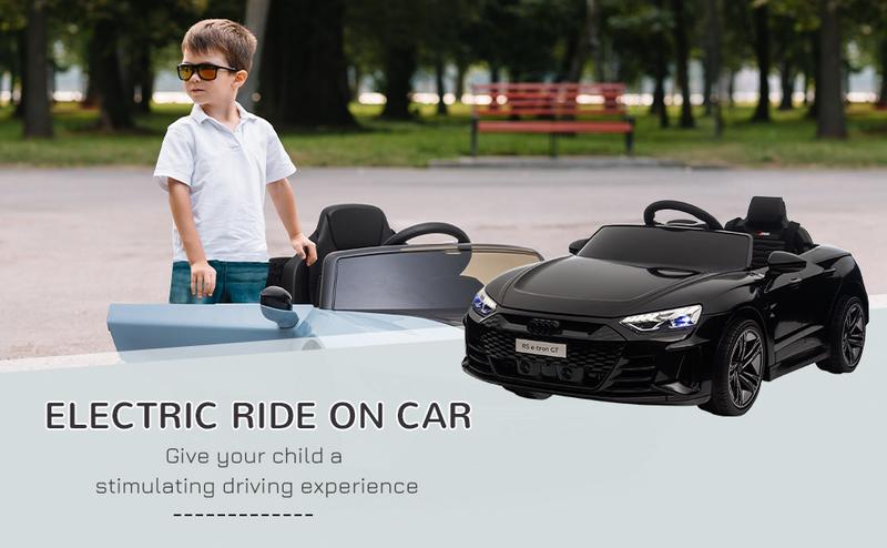 Aosom 6V/12V Kids Ride on Car, Licensed Audi RS E-tron GT 3.1 MPH Electric Car, with Remote Control, 4 Wheels with Suspension, Horn, Music, Lights Fun
