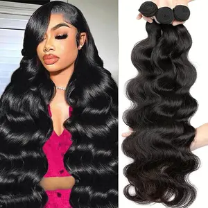 Ramiss Brazilian Body Wave Straight Bundles Human Hair Quick Weave Bundles 2x6 4x4 Lace Closure with Bundles Virgin Human Hair Weave Bundles Traditional Sew in Extensions