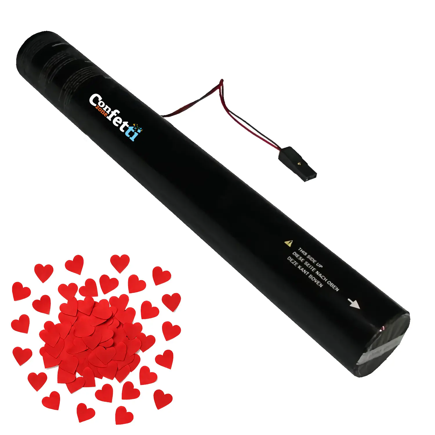 24in Electric Paper Confetti Popper Cannon, Festive Party Decorations Supplies, Multicolor Prefilled, Single-Use, Safe Operation, Ready-to-Launch Tool for Romantic Photo Moments, Anniversaries, Weddings