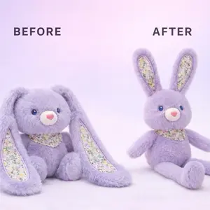 Magic Pop-Ear Bunny Pull & Move Ears Cute Gift for Girls Soft Bag Charm Car Key Accessory Emotional Gift for All Ages Easter Basket Retractable Floral Ears Plush Keychain