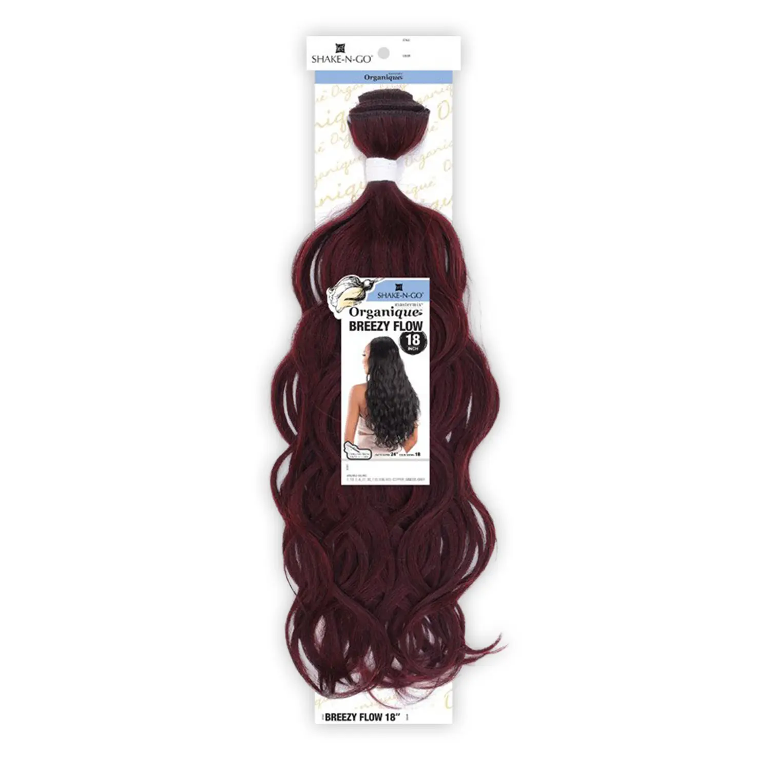 Shake-N-Go Organique Mastermix Breezy Flow Synthetic Extensions Weave, 18"