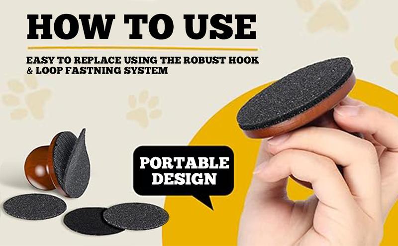 Dog Nail File & Cat Nail File Board - Stress-Free Grooming with 3 Replaceable Sheets, Comfortable Wooden Handle, Perfect for Dogs & Cats, Easy Nail Smoothing