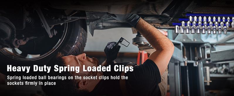 #JumpstartSale WORKPRO Magnetic Socket Organizer, Drive Aluminum Alloy Socket Rail, Heavy Duty Socket Holder, Socket Rack Kit