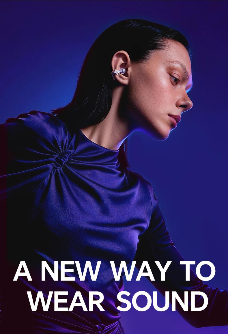 Sanag S6S Nova Open-Ear Clip-On Earbuds – Jewelry-Style Fit, No Sound Leak, All-Day Comfort for Work, Commute, Travel & Fitness