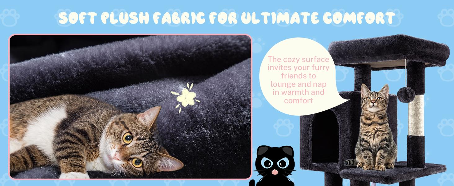 HOOMIC 29-Inch Cat Tree Tower with Large Perch, Cozy Condo & Sisal Scratching Posts. Multi-Level Activity Center for Indoor Cats, Space-Saving Stable Pet Furniture in Pink/Beige/Dark Blue/Grey