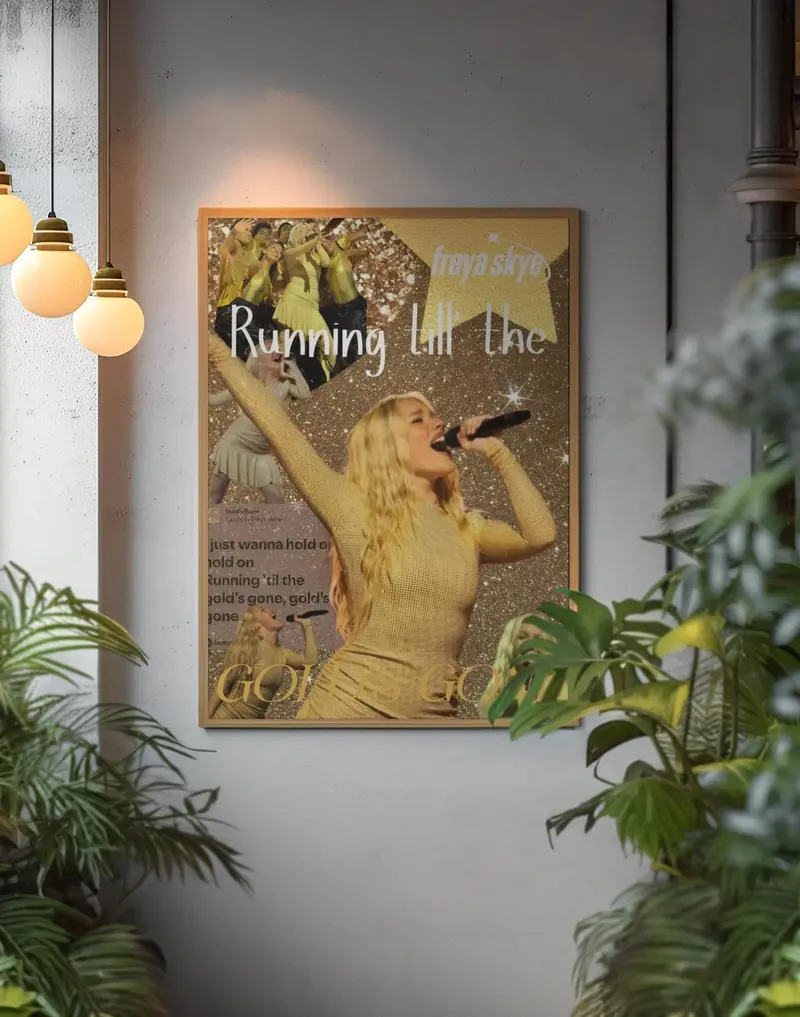 Freya Skye Golden Poster | Aesthetic Singer Wall Art | Pop Star Concert Print | Trendy Music Decor