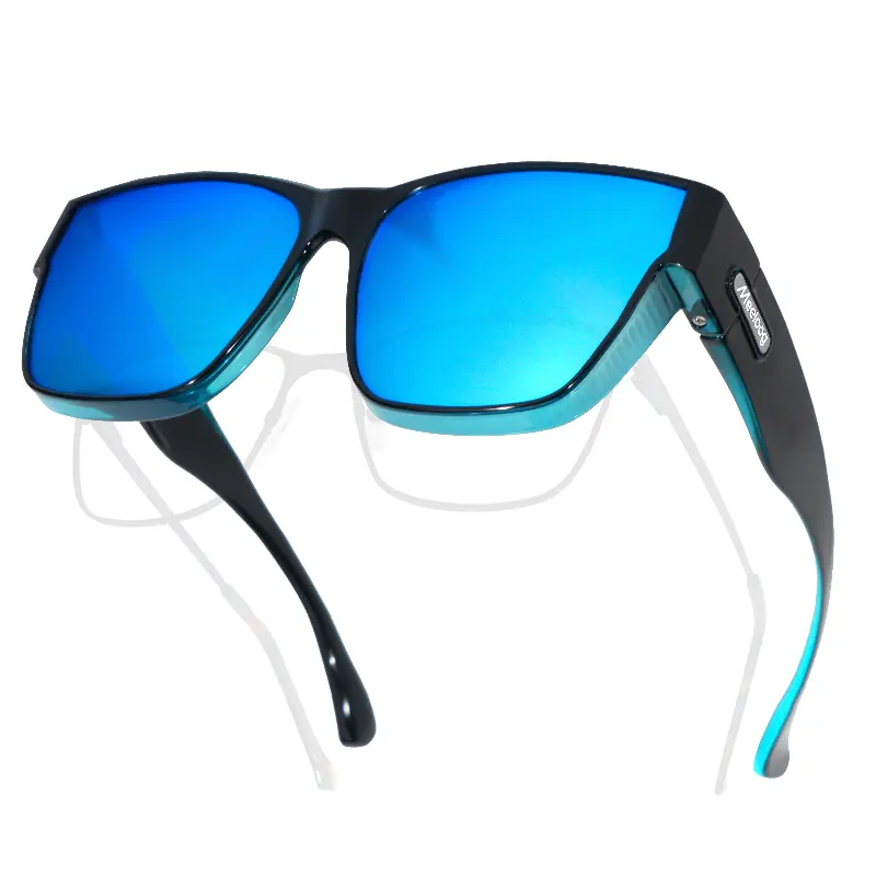 Polarized Fit Over Sunglasses Over Glasses for Men Women, Classic Rectangle Fitover Shades UV400 for Driving Fishing ST0091