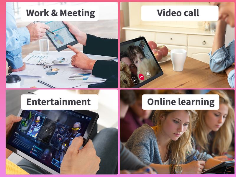 Veidoo 10.1" Android Tablet – 3GB RAM, 64GB +256GB Expandable, HD Touchscreen, 5G WiFi, Face Unlock, Eye Care Mode (Rose Pink)