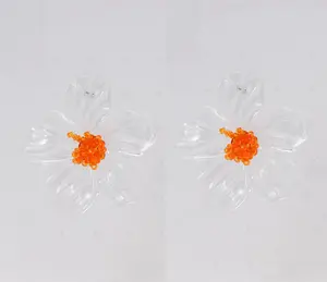 Resin Bloom Statement Earrings