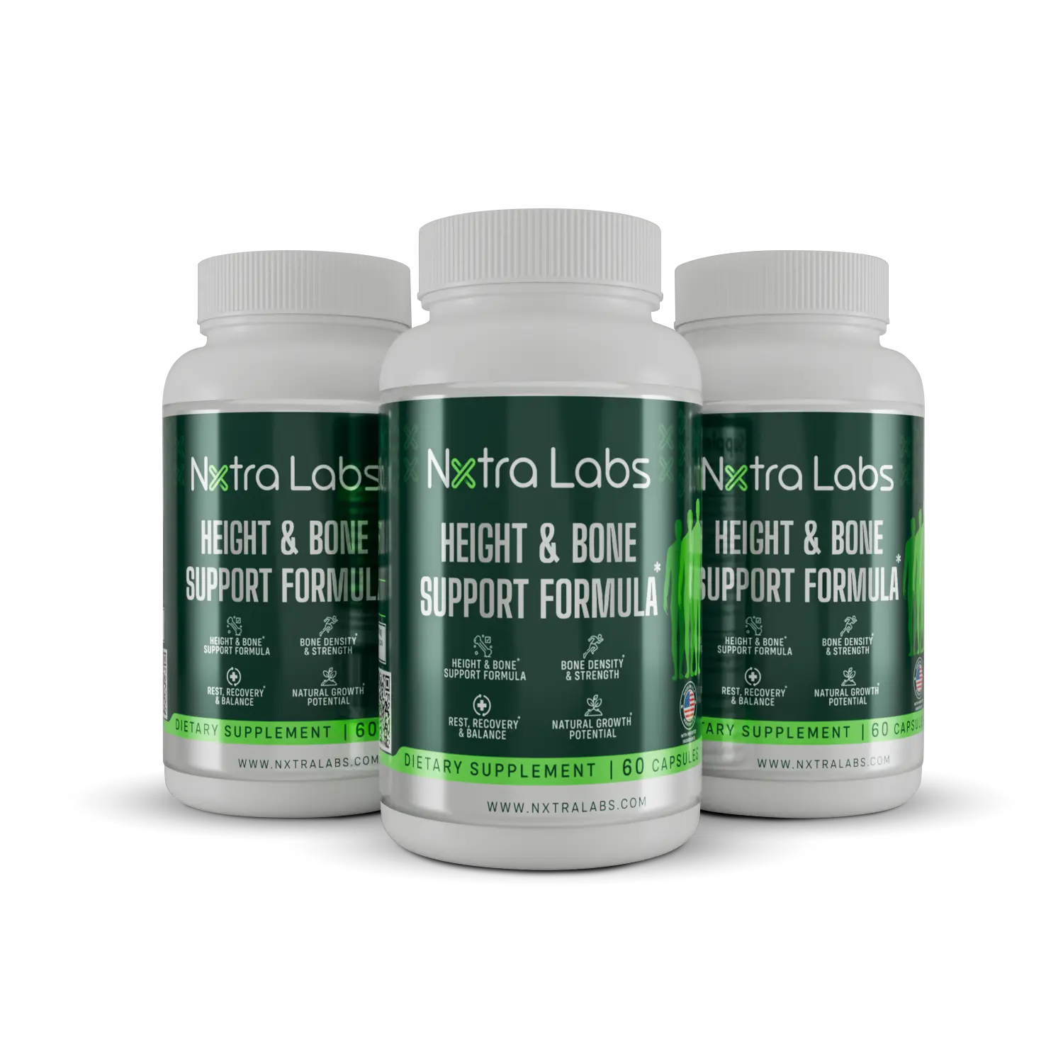 Nxtra Labs Height & Bone Support Formula - Next-Generation Nutrition for Structural Health, 60 Capsules, Science-Driven Ingredients, Made in USA