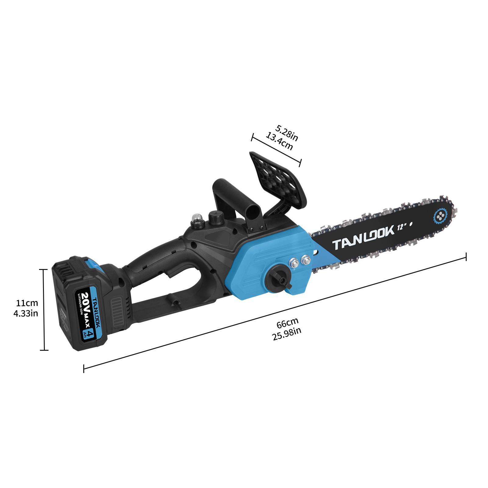 Outdoor Cordless Chain saw 12" Wide Guide Rail–Compact handheld electric chainsaw,equipped,2×4Ah batteries,highly efficient for wood cutting,tree trimming and pruning–ideal for woodworkers and DIY enthusiasts garden gadgets yard tool gardening work STU1