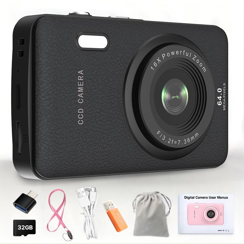 W&O Digital Camera,Portable CCD Cameras Gifts,HD Digital Video Cameras Toddler,Portable Toy 3-10 Ages Girls Boys,32GB TF Card Rechargeable Wireless