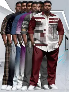 Men's Print Tee & Shorts Suits Set, Long Sleeve T-shirt Tops & Pants Set, Men Outfits for Beach Vacation Formal Wear, Summer Outfits, Menswear, Sets for Men Clothing, Men's 2 Piece Set, Summer 2026 Outfits