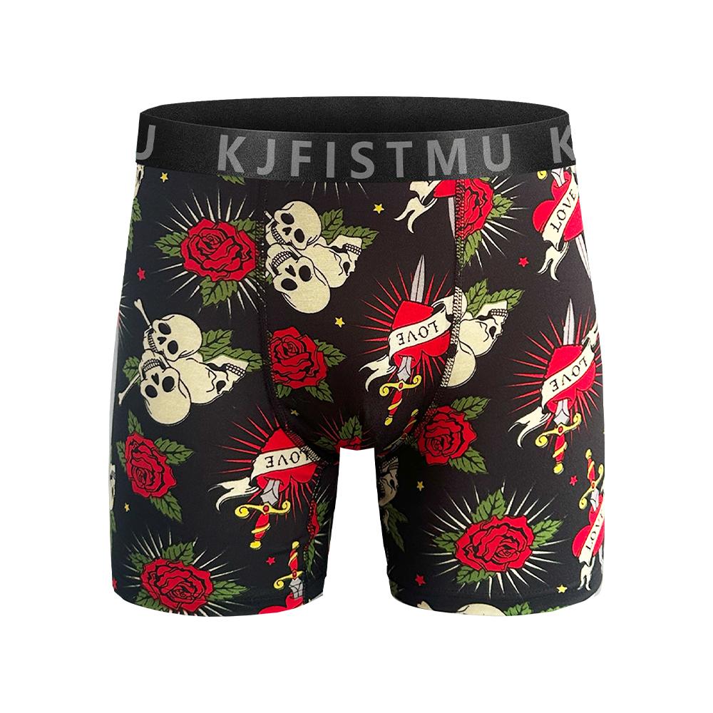 20-piece set of men's boxer briefs, trendy street style, moisture-wicking and breathable, multi-color combo pack, men's boxer briefs, anti-roll edges, multi-pack KJFISTMU Print Boxershorts