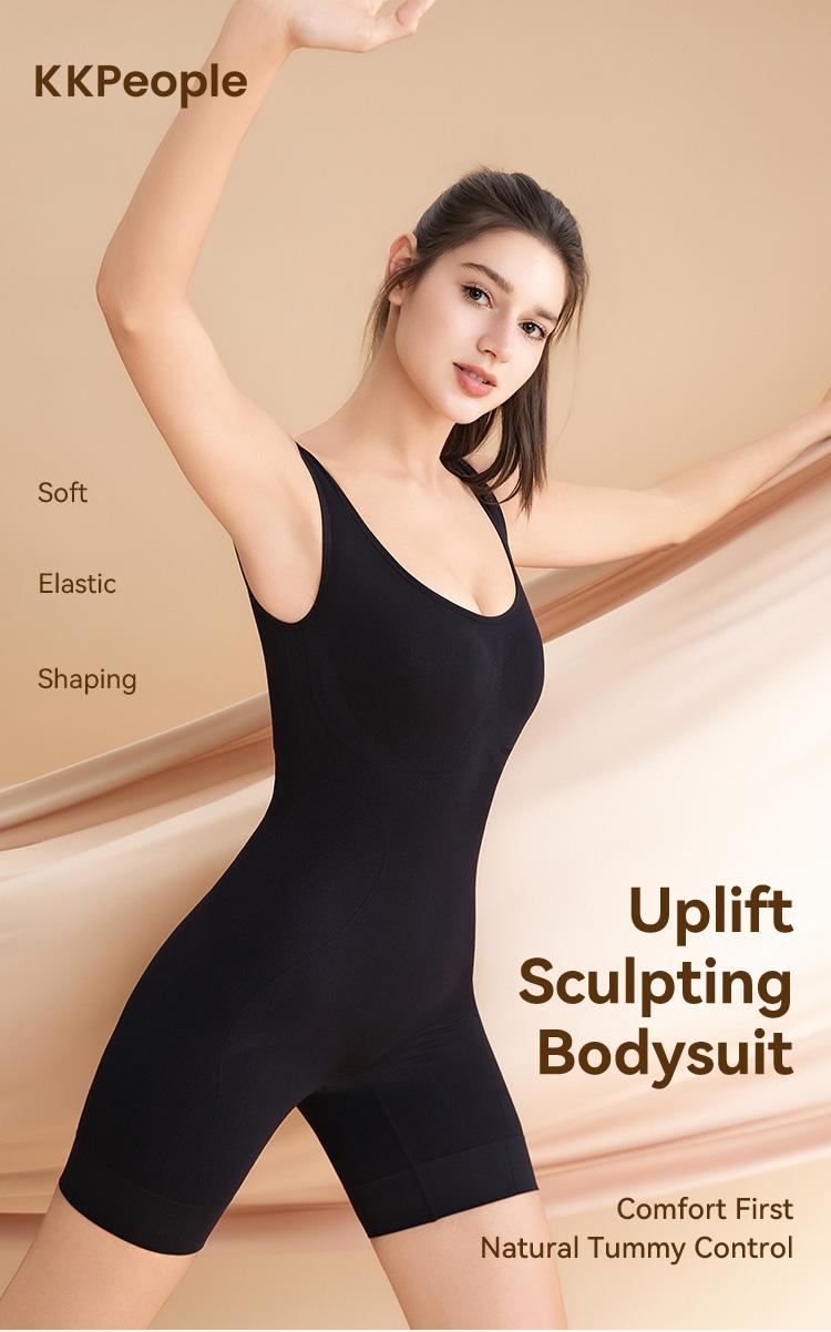 KKpeople Women's Tummy Control Bodysuit Shapewear, Body Sculpting Compression, Minimalist Shapewear, Lift & Smooth Your Curves Effortlessly.
