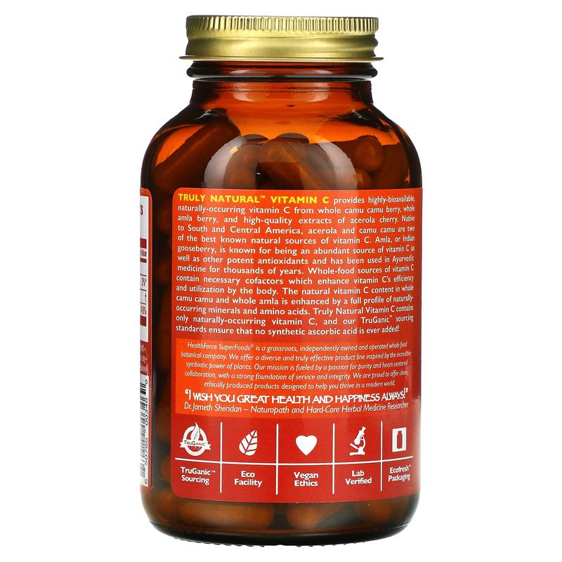HealthForce Superfoods Truly Natural™ Vitamin C, 120 Vegan Caps