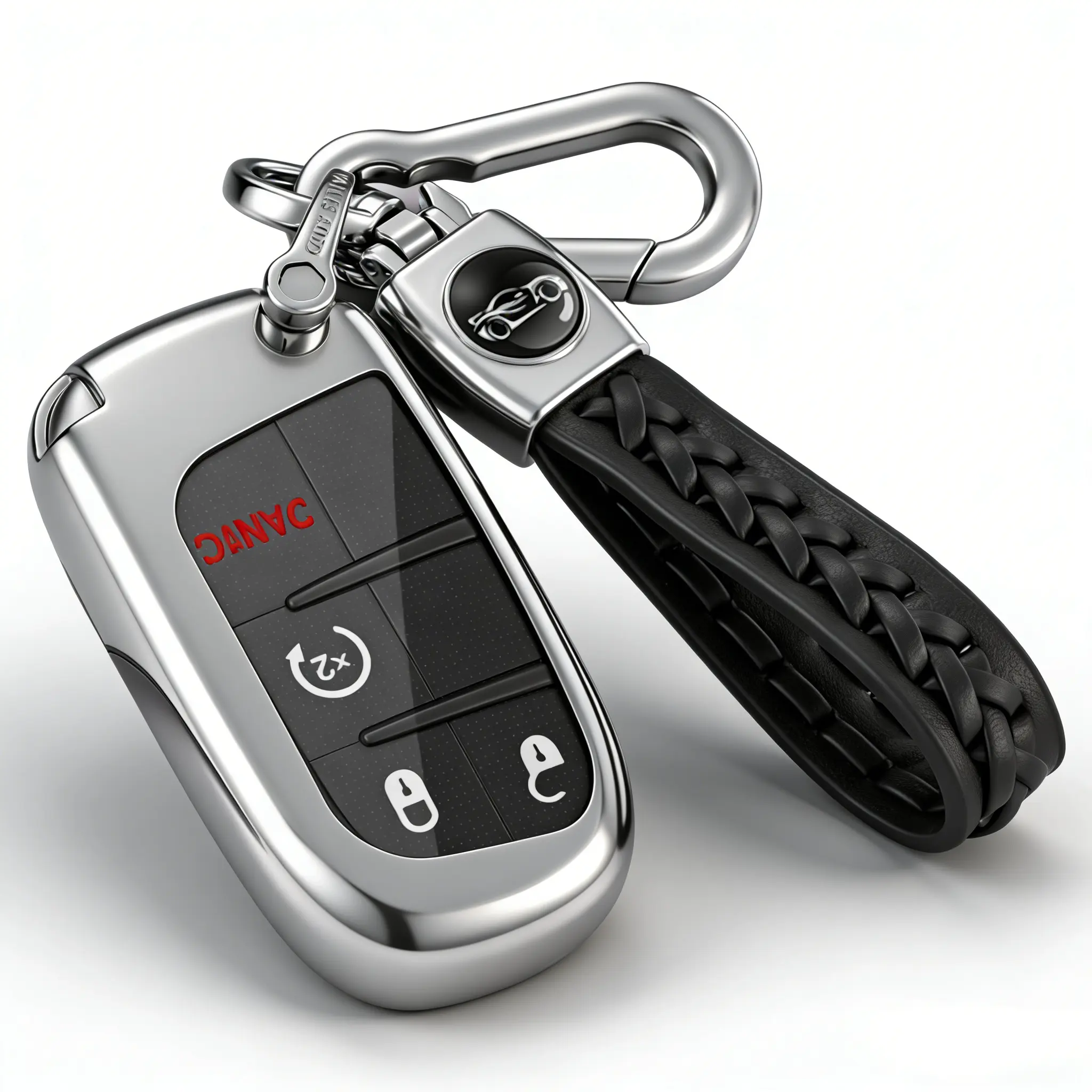 Jeep Key Fob Shell, Smart Remote Key Case Cover 4 Buttons Suitable for 2013-2018 Dodge RAM 1500 2500 GQ4-54T（U, L, RS,P）