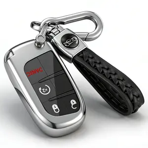 Jeep Key Fob Shell, Smart Remote Key Case Cover 4 Buttons Suitable for 2013-2018 Dodge RAM 1500 2500 GQ4-54T（U, L, RS,P）