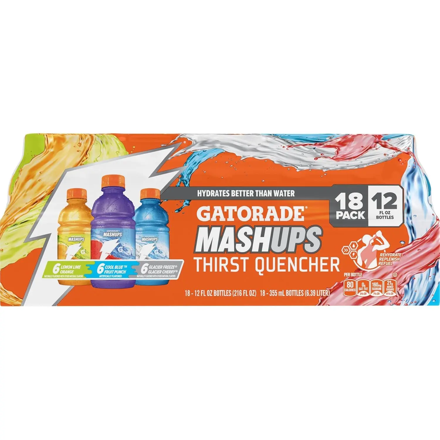 Gatorade Thirst Quencher Sports Drink, Variety Pack, 12 Fl Oz (Pack of 18)
