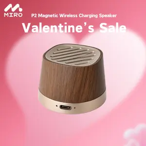 【P2】MIRO Magnetic Wireless Charging Bluetooth Speaker – 15W Fast Charging, TWS Stereo Sound, 12h Long Battery, Portable Gadget – Travel, Home, Outdoor Fun, Party Music, Perfect Gift for Music Lovers, Teens & Tech Enthusiasts
