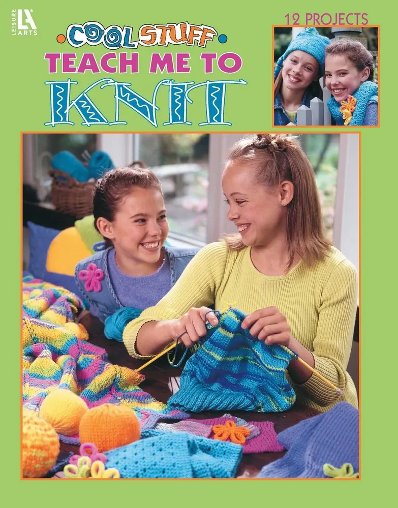 Used Hardcover Book - Leisure Arts #3322: Teach Me to Knit (Manual with Knitwear, Scarves Handicrafts Tutorials) - English, Skills, Projects