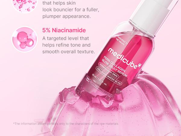 [NEW] [medicube] PDRN Pink Collagen Glow Jelly Serum | Lightweight Water-Jelly For Plump & Supple Skin | Radiance & Elasticity Care with PDRN, Collagen, Niacinamide | Korean Skin Care 1.01 fl.oz