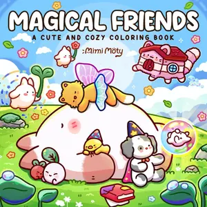 Magical Friends: A Cute and Cozy Coloring Book For Adults and Teens Featuring Animal Characters with Dreamy and Cuddle Moments for Relaxation