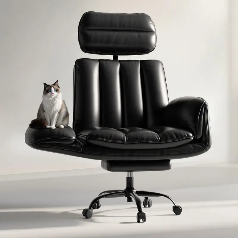 【New Arrival】Homrelexa Pet-Friendly Criss Cross Office Chair with Adjustable Armrests, Cloud Comfort Dual-Layer Memory Foam, 400lbs Capacity Ergonomic Desk Chair, Black/White/Pink