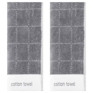 REGALWOVEN Checkered Decorative Hand Towels for Bathroom, Soft Cotton Hand Towel for Kitchen Home Decor (14 x 30 Inch)