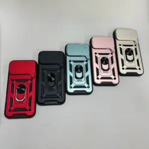 Multi-Color Armor Phone Case For iPhone 16 Pro Max Camera Shield & Ring Stand Corner Protector Cover Phone Case For 17 16 15 14 13 12 11 X XS AIR PRO PLUS MAX AIR Phone Case #YJYGSJTCKBlack1