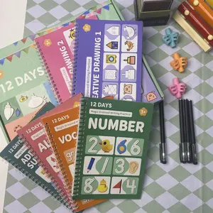 First Steps to Writing! Big & Simple Grooved Workbook for Toddlers, Reusable Magic Ink Copybook for Ages 2+, Easter Learning Gift for Little Ones school supply educational learning tool