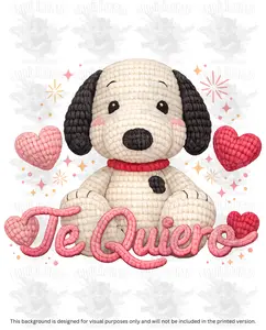 Valentine's Day - Faux Yarn Firulais Dog Te Quiero DTF Transfer