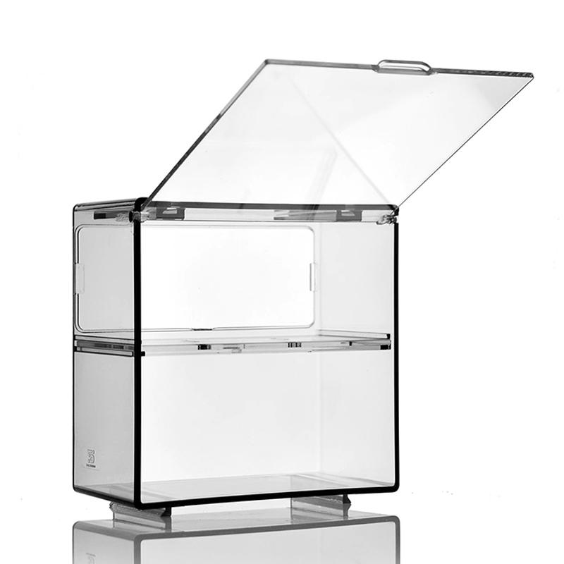 〔CC55〕1Set Double Layer Small Scale Car Model Display Box Transparent Dustproof Storage Box Large Capacity Desktop Organizer Box