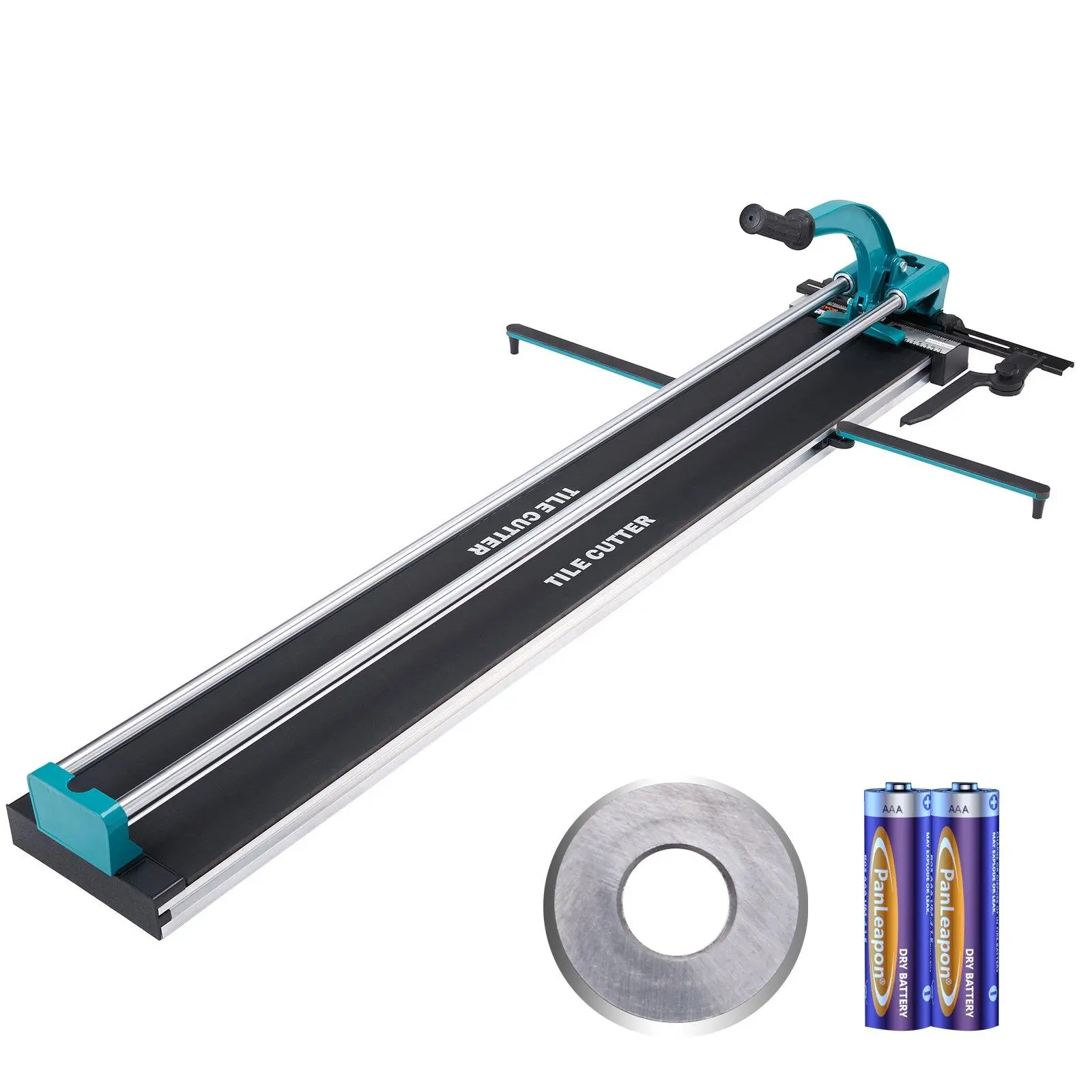VEVOR Manual Tile Cutter 48 in - Porcelain Ceramic Tile Tool, 0.2'' to 0.6'' Cutting Capacity, Tungsten Carbide Wheel, IR Guidance, Infrared Positioning, Anti-Skid Feet, Double Rails, Curved Grip, Tile Tools