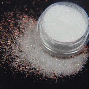 10g 0.2mm Shimmer White Rainbow Nail Glitter Holographic Shining Sugar Nail Glitter Candy Coat Powder Sugar Coating Effect Powder Nail Pigment Powder Nail Art Decorations Dust Diamond Dust for Nails