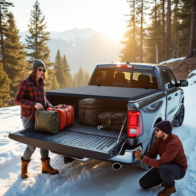 OEDRO Soft Roll Up Truck Bed Tonneau Cover Fit for Chevy Silverado/GMC Sierra 1500 New Body 2007-2025, Fit for Chevy Silverado/GMC Sierra 2500 3500 HD 2007-2019, with 6.6 ft Bed Without Multi-Flex Tailgate car protector