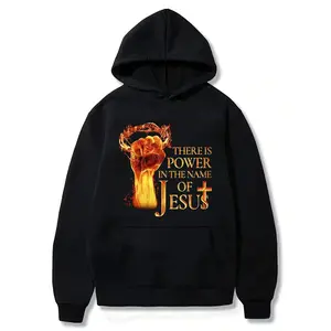 Extra Large Men'S Power In The Name Of Jesus' Hoodie