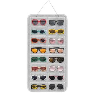 16 Slots Felt Sunglass Storage Bag - Foldable Hanging Glasses Organizer Storage rack ,Hanging Wall Pocket,Eyewear Display Holder,Gift for Home Decoration