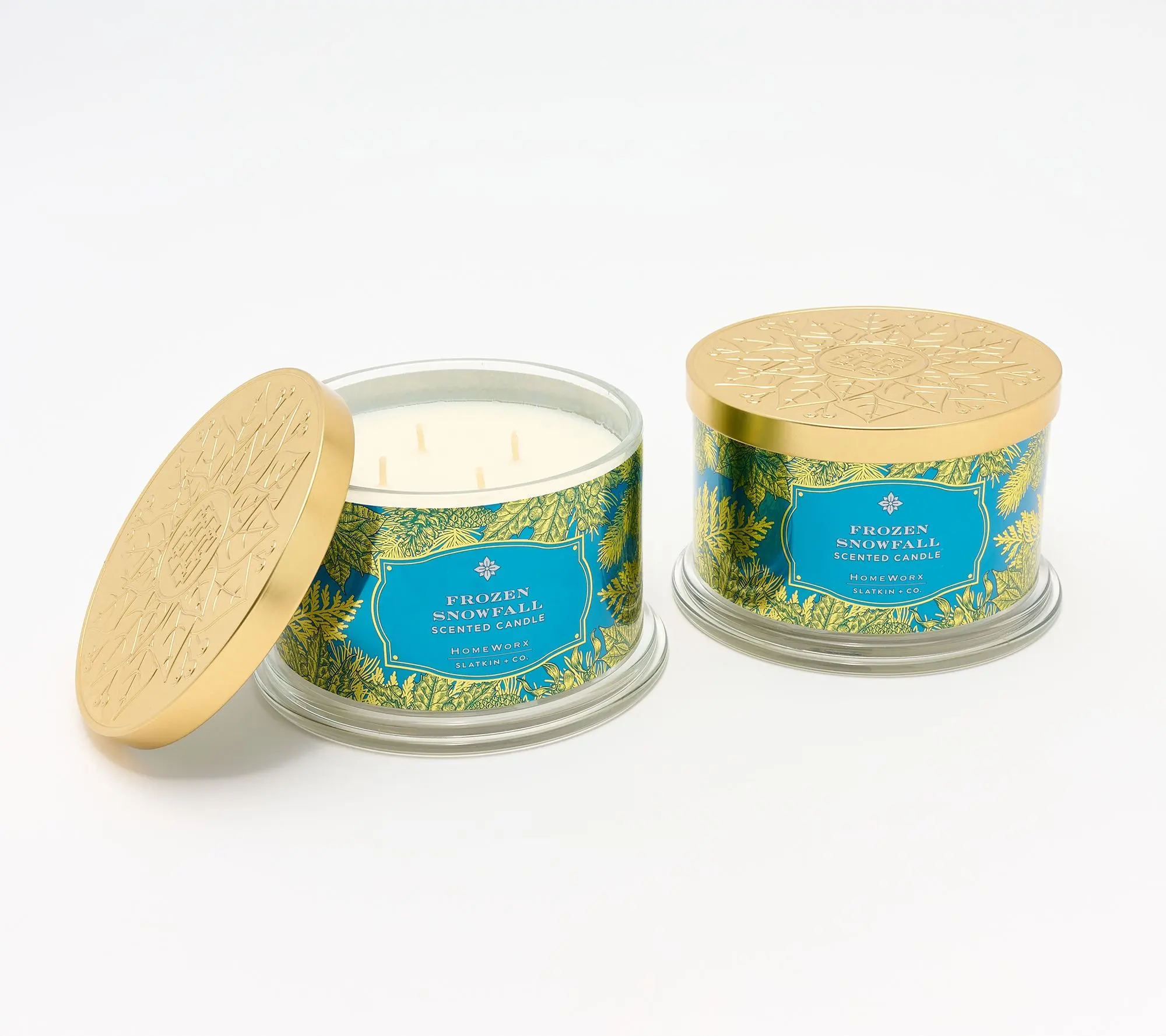 HomeWorx by Slatkin + Co. S/2 18oz Frozen Snowfall Candles