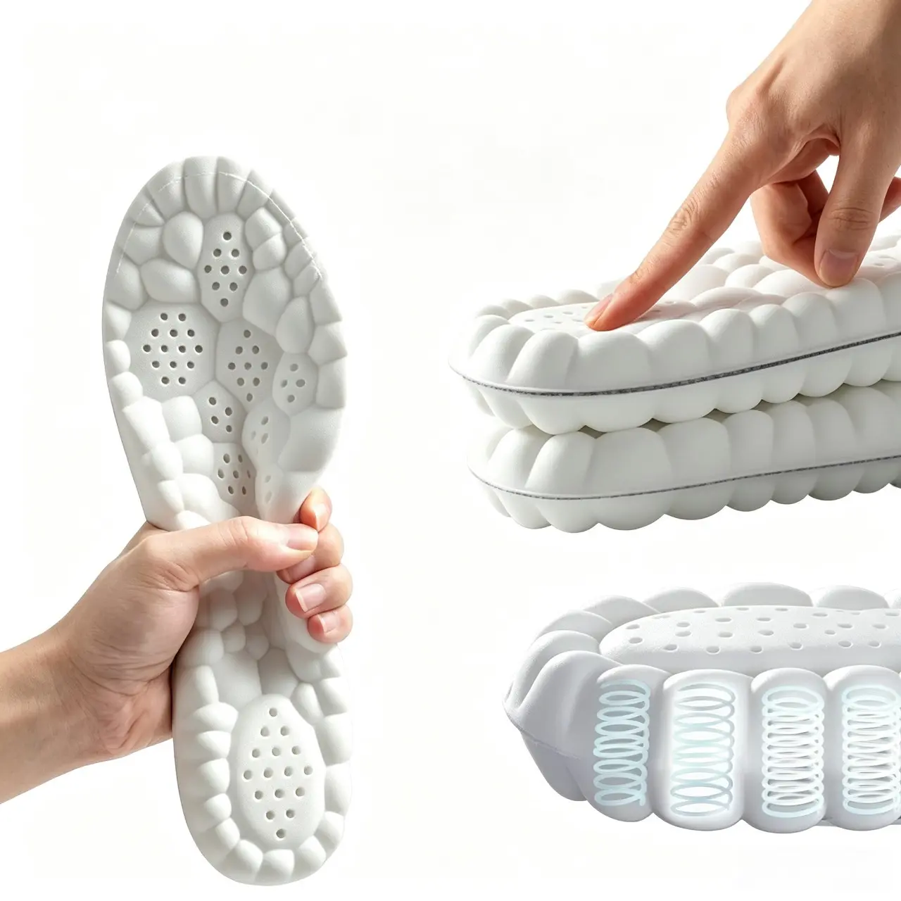Unisex 4D Cloud Cushion Memory Foam Insoles, Breathable Contoured Cut-to-Fit Shoe Inserts for Work/Run Shoes (Party Bag & Gift Essential for Home & Festive Supplies)