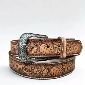 Handtooled Leather Belt