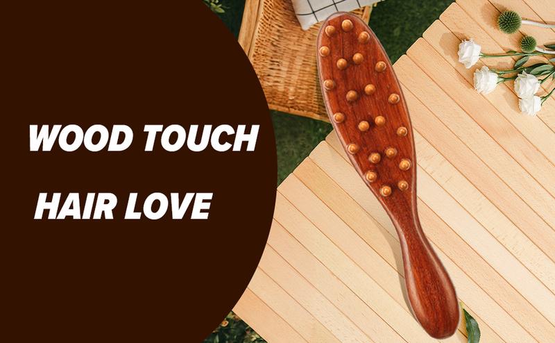 【Valentinesdaygift】Loc Brush for Dreads, Comfortable Massage Comb, Scraping Massage Tools Wide Tooth Comb, Elegant Wood, Love At First Find