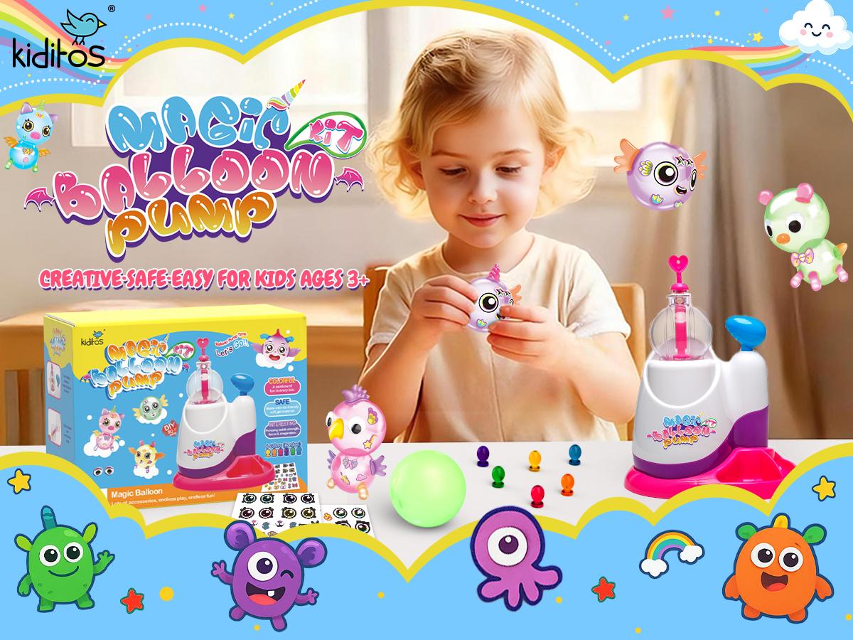 Kiditos Balloon Animals Kit with Pump, Balloon Making Kit for Kids with Stickers & Accessories, DIY Creative Toy Birthday Gift for Boys & Girls Ages 3+ Kiditos Balloon Animals Kit with Pump, Balloon Making Kit for Kids with Stickers & Accessories, DIY Creative Toy Birthday Gift for Boys & Girls Ages 3+