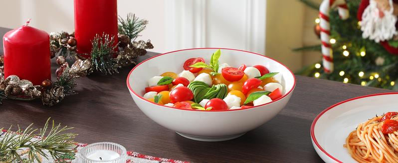 MALACASA Santa Claus / Christmas Tree 30-Piece Dinnerware Set (Service for 6) - New and Improved- Fine Earthenware Holiday Dinner Set - Microwave & Dishwasher Safe Winter Holiday