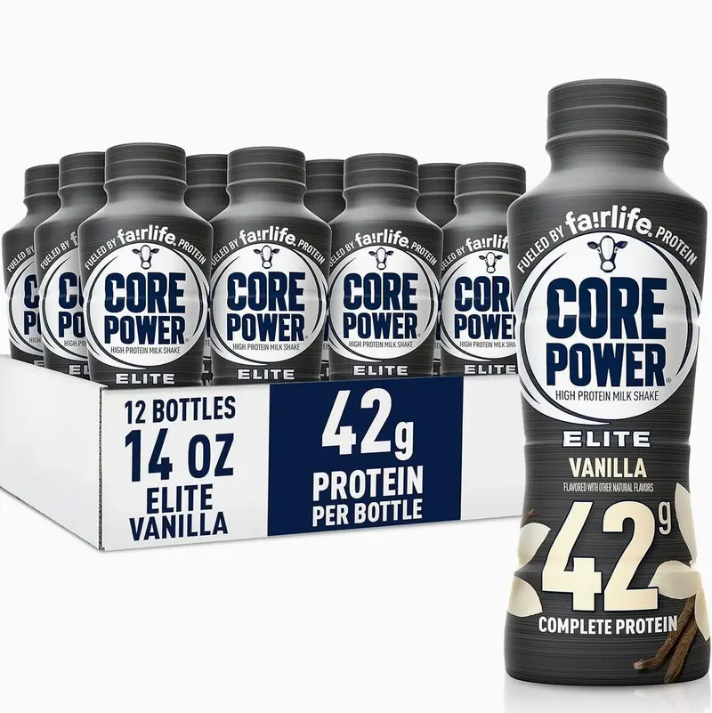 Core Power Elite High Protein Shake, Vanilla, 42g Bottle, 14oz, 12 Pack